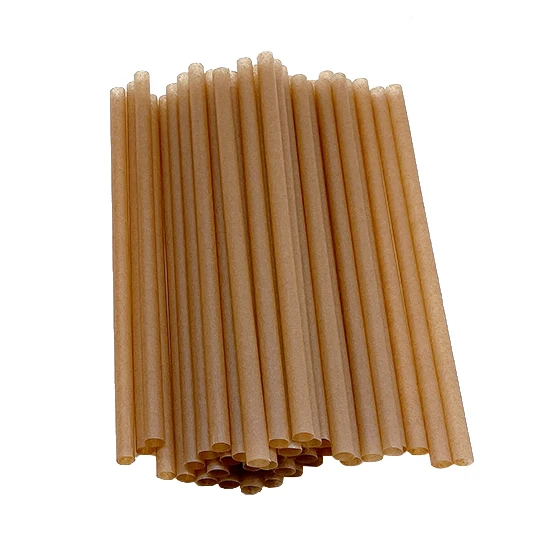 Biodegradable 6mm 10mm 12mm Diameter Bubble Tea Boba Straws Sugarcane Straws