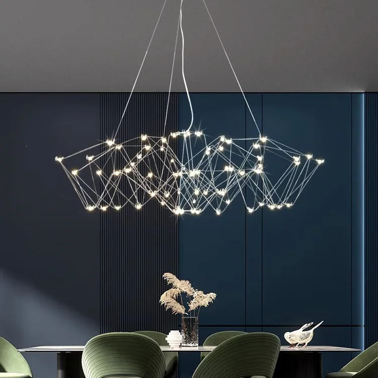modern lighting pendant lamparas colgantes de techo hanging lighting waterfall villa dining room hotel  led chandelier