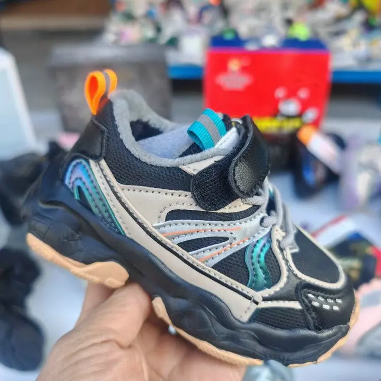 3.98 Dollars ZJX019 Stock Size 15-26 Toddler Boys Girls Sneakers Tennis Breathable Lightweight Baby Kids Walking Styles Shoes