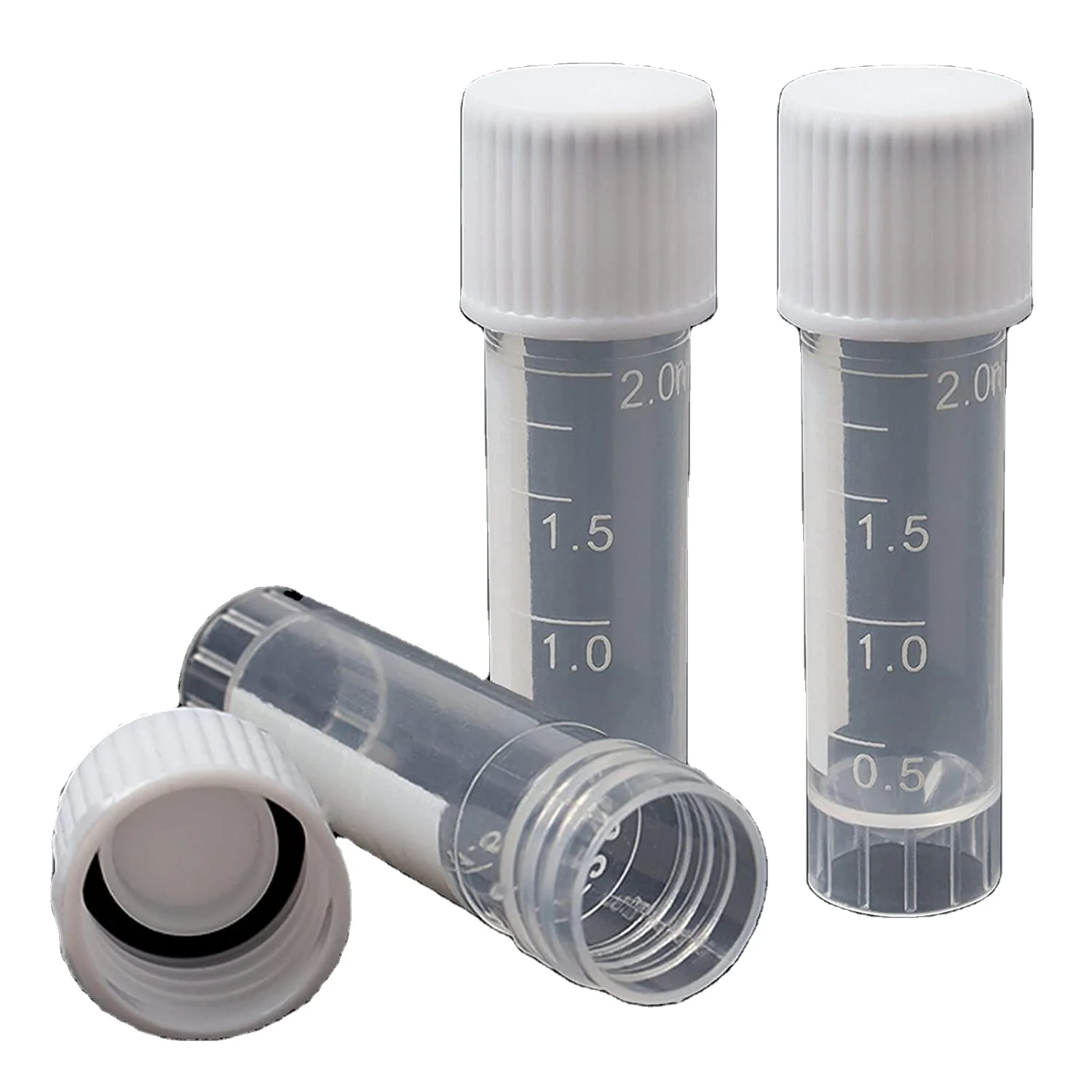 2ml Plastic Graduated Vial perfume Tube with Screw Caps, Test Tubes Small Test Sample Vial Storage Container for Lab