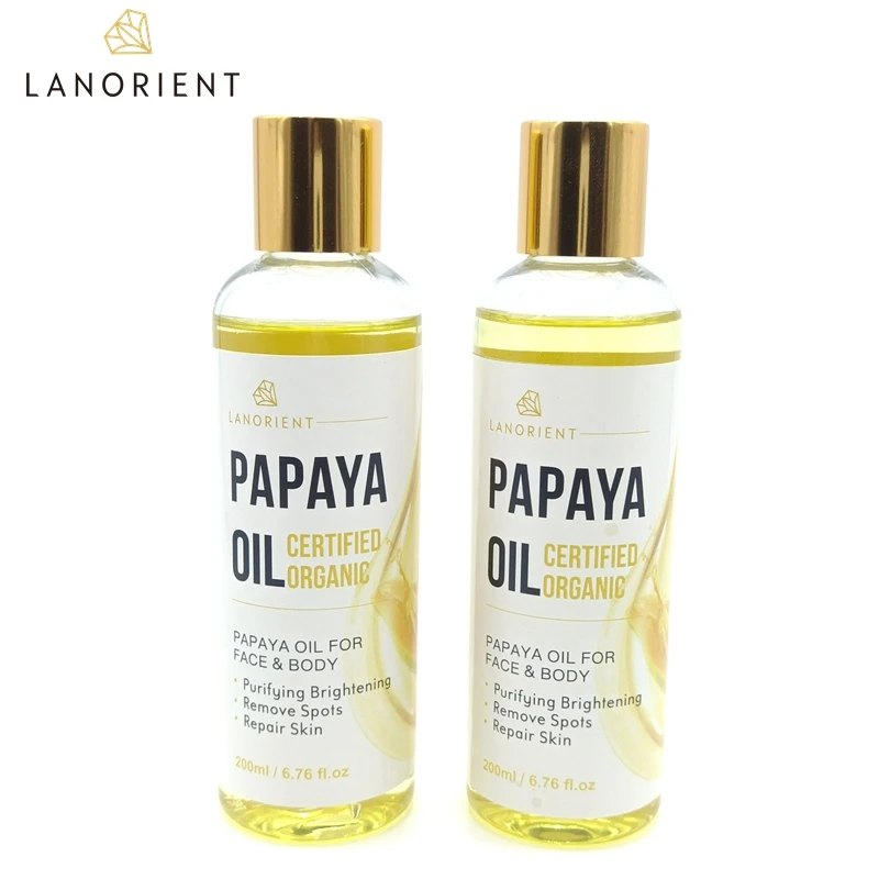  LANORIENT private label natural organic Whitening brightening Moisturizing body face papaya oil for skin
