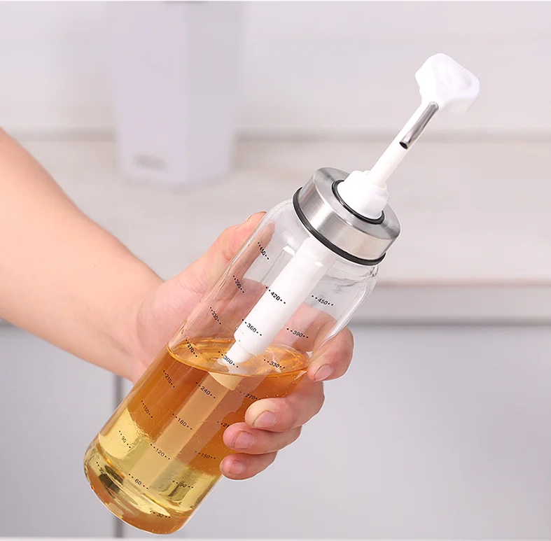 500ml 300ml glass jars and bottles  Honey Dispenser Glass Bottle - Maple Syrup Dispenser No Drip Glass - Beautiful Pump Bottle