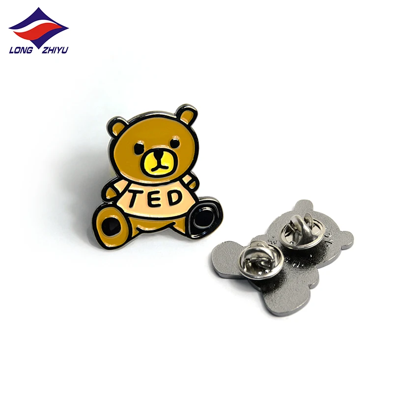 Shenzhen Longzhiyu 15Years Cheap Irregular Badge Manufacturer Bullion Badges Zinc Alloy Yellow And Red Colors Badge