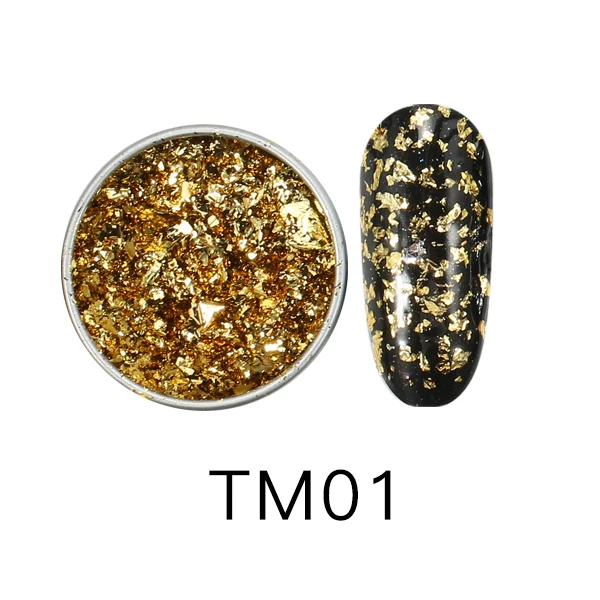 Hot sale nail supply platinum foil flakes pigment powder  for nail art decoration