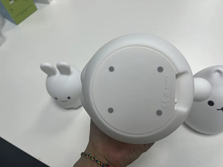 Hot Sale Big Face Rabbit Bunny Silicone Night Light Rechargeable Touch Lamp 3 Levels Brightness Bunny Lamp Toys for Kids Gift