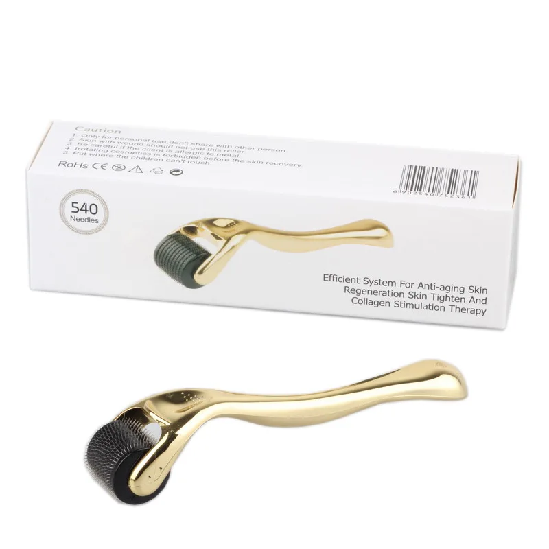 Private Label Portable Personal Skin gold derma roller 05 540 Derma Roller