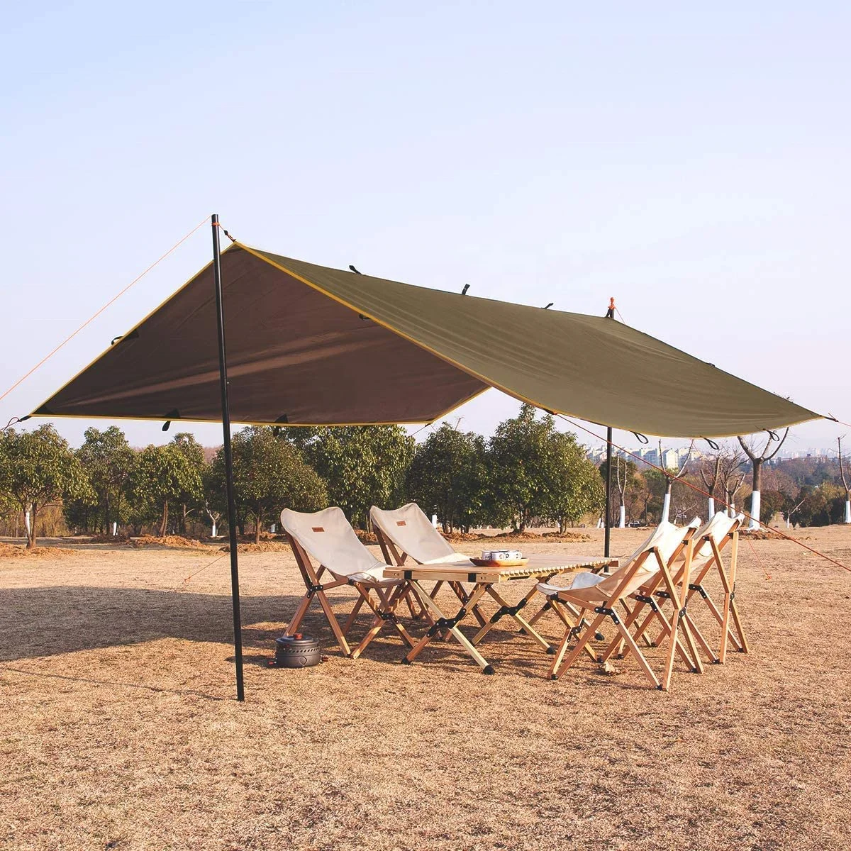 Superior Quality Waterproof Anti-UV Camping Rain Fly Tarp Tent for Outdoor Camping Picnic Canopy Patio Awning with Stuff Sack