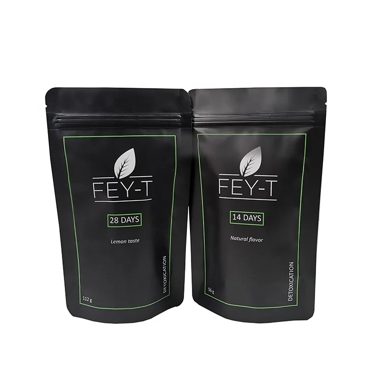 custom logo loose leaf green tea packing stand up pouch slim detox herbal tea packaging bags with zipper