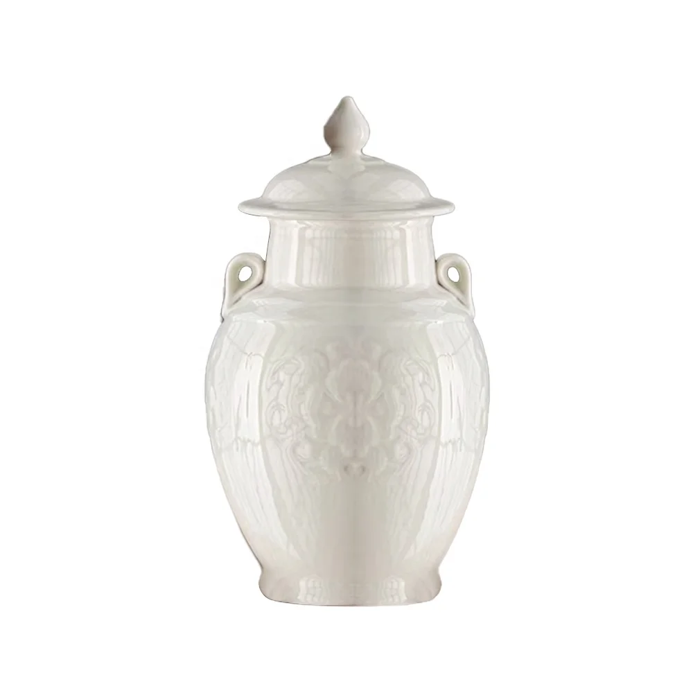 Customized Size High Quality Ceramic Burial Urn Modern American Style Adult Keepsake for Cremation Ash for Funeral Homes