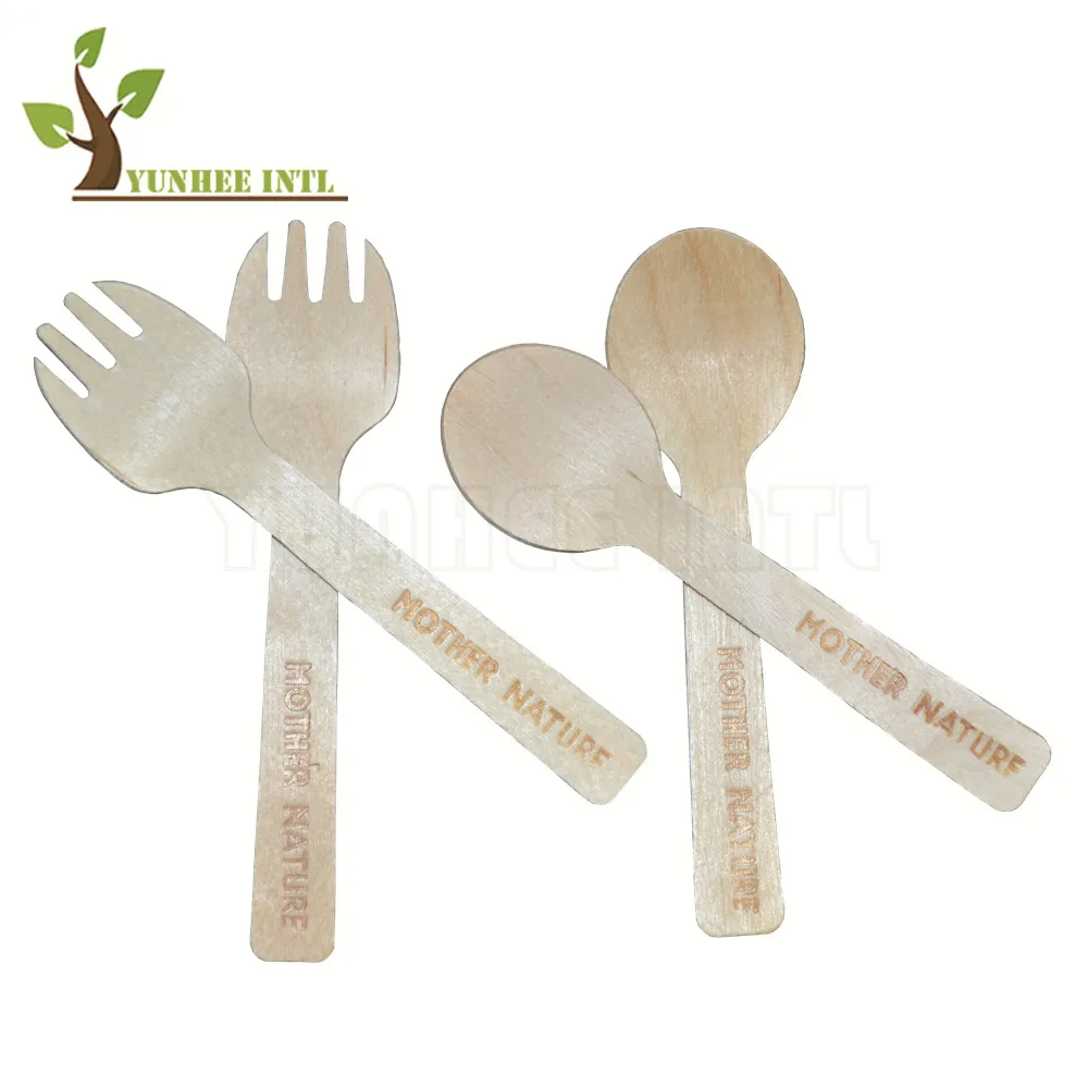 F-S-C Approved Disposable Birch Wood Knife with LOGO Hot Stamped