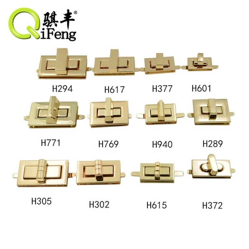 fashion handbag hardware metal bag lock in bag parts and accessory Press Lock Accessories Alloy Handbag Push Lock for bag