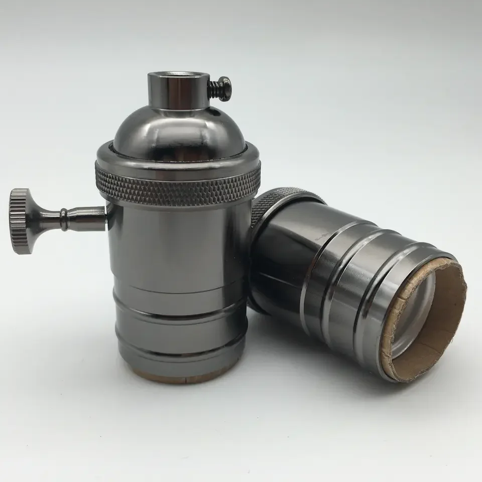 CE Сертифицированный держатель лампы металлический держатель лампы E27 алюминиевый черный стиль винтажная люстра