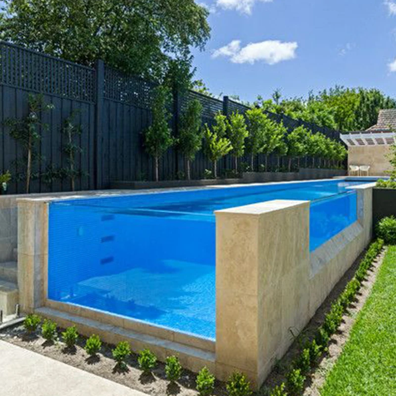 customized fiberglass large big acrylic panel glass wall window pool swim spa above ground glass swimming pool