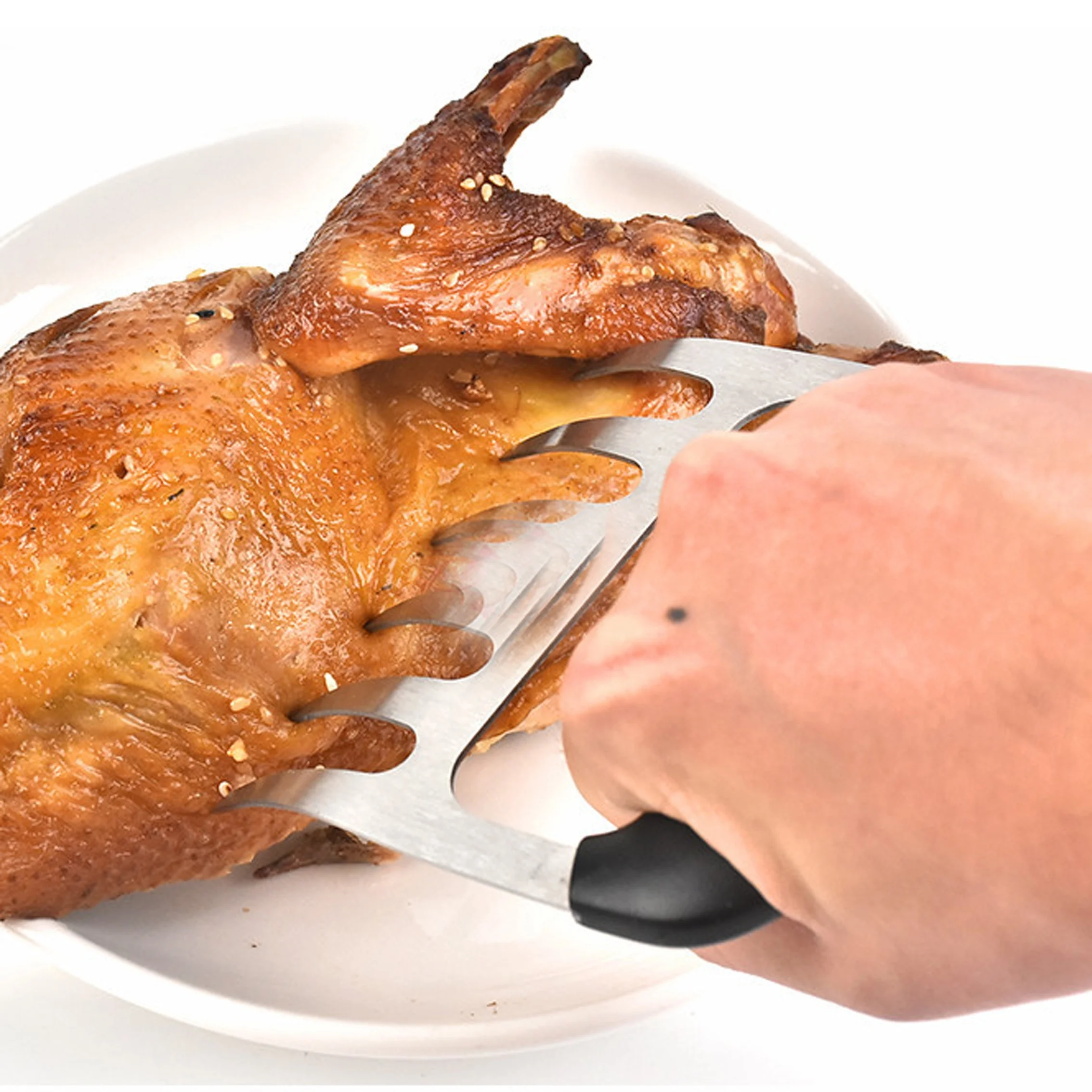 Hot Selling Bbq Tool Shredding Forks Barbecue Stainless Steel Meat Shredder Claws With Plastic Handle Bbq Creative Tool