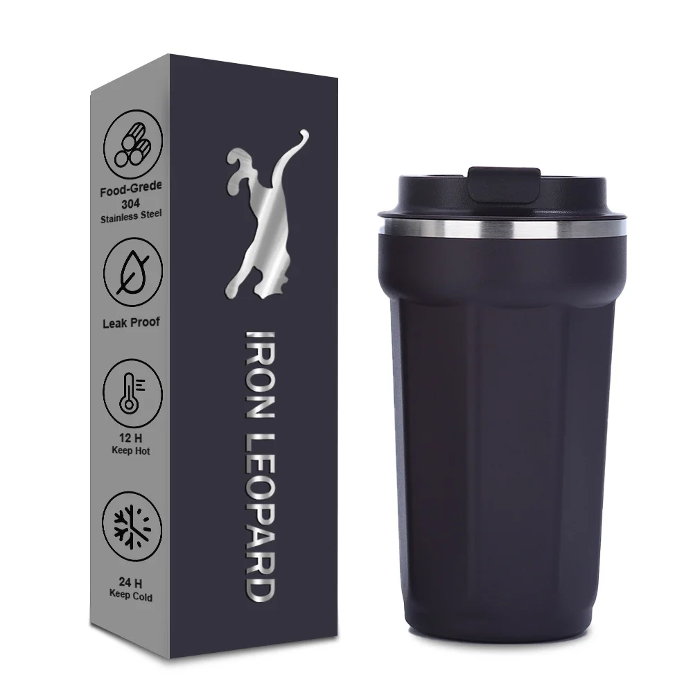 Stylish Stainless Steel Vacuum Mug & Thermos Set Eco-Friendly Waterglasses Dining Customizable Logo Coffee Beverage Enjoyment