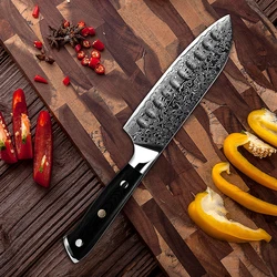 Wholesale Santoku Knife AUS10 Japanese Damascus Steel Kitchen Knife 67 Layers High Carbon Stainless Steel Chef Cooking