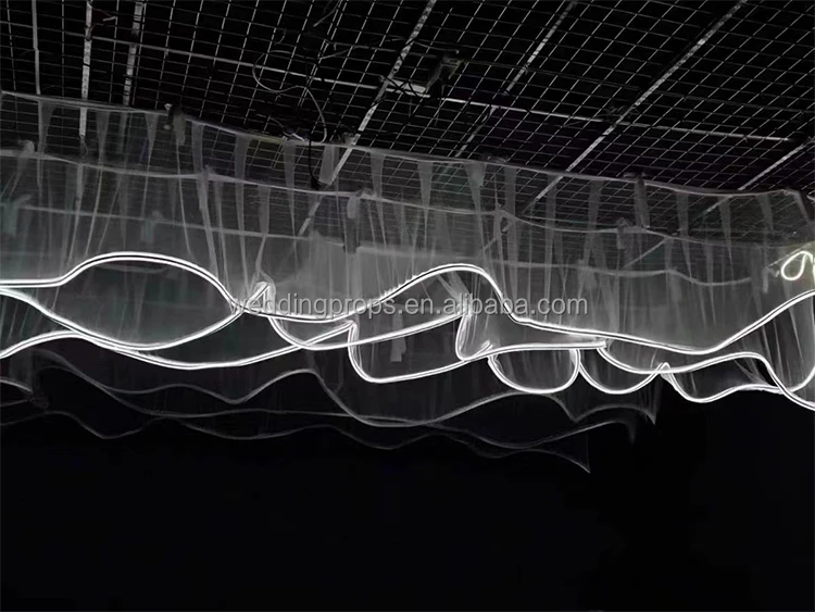 Wedding Supplies Hanging White Ceiling Drape Light Event Decor Ceiling Stage Drape Curtain Backdrops