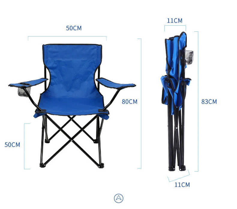 
500D Oxford folding camping chair with Arm Rest Cup Holder, Carrying Storage Bag outdoor Folding chair 