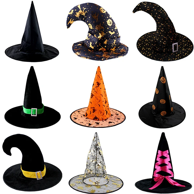 Wholesale Supply Wizard Witch Pointed Fez Party Cosplay Hat For Halloween Decoration Party