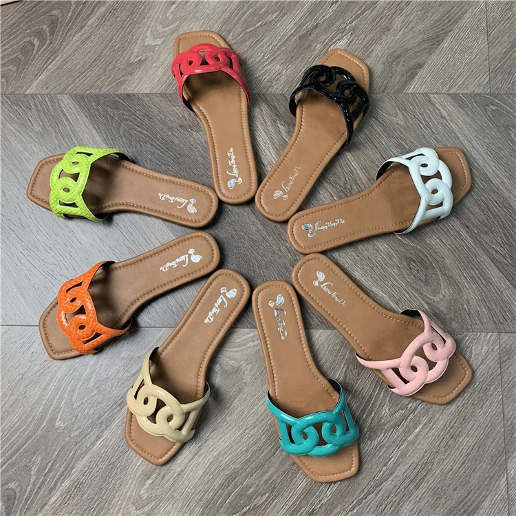 
2020 Summer Women Casual Crystal Shoes Ladies Slippers Open Toe Non-slip Wild Flat Sandals 