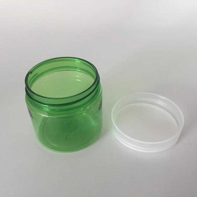 Wholesale hot sale empty 50ml PET plastic green colour cosmetic pot jar container, 50g green jar for cosmetic cream, travel use