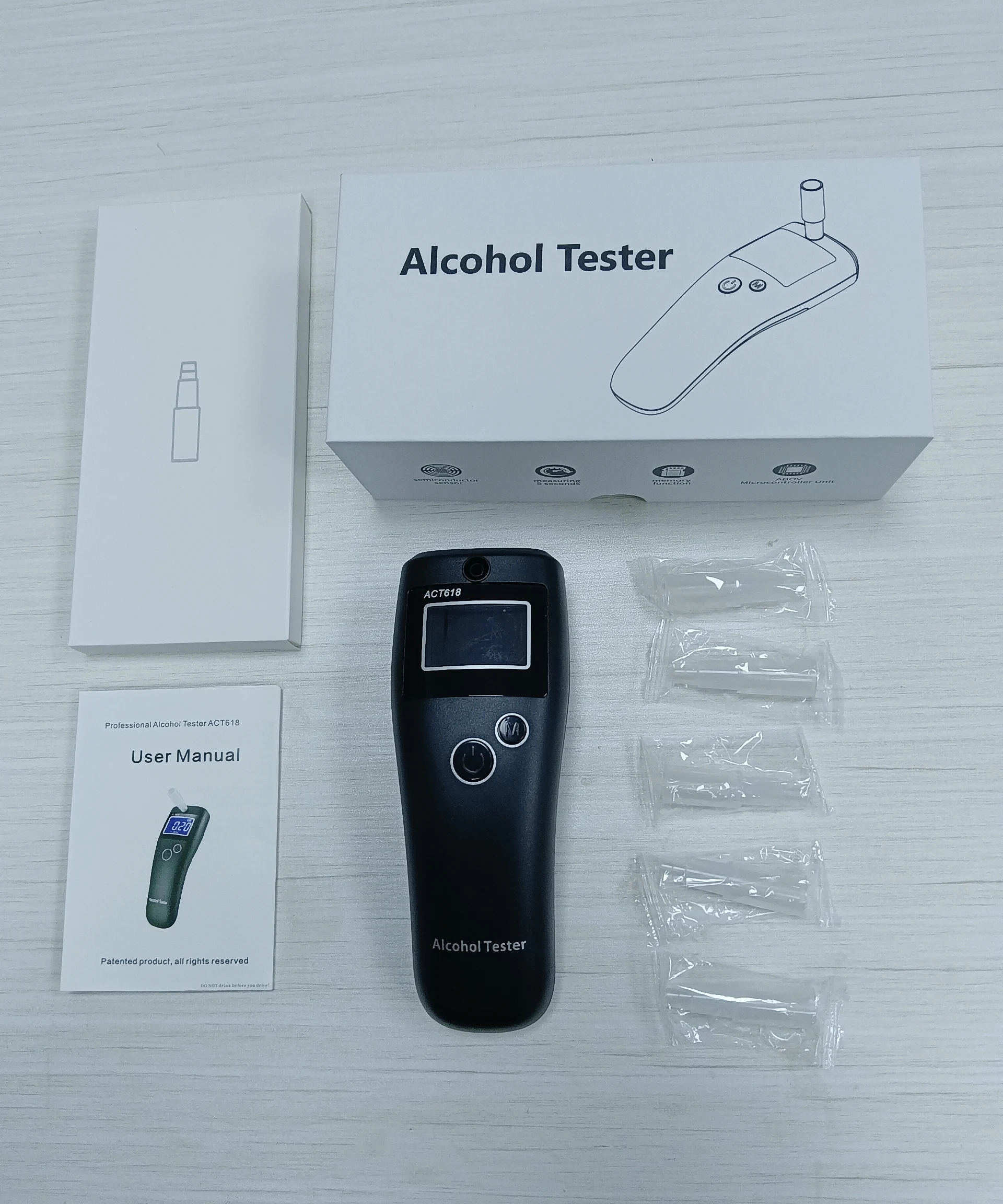 Breathalyzer with disposable mouthpiece digital alcohol meter professional alcohol testing kits
