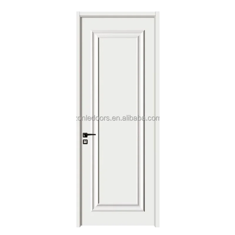 Cheap wholesale African Iraq middle-east style Interior black walnut PVC MDF Panel Wood Door with smart lock