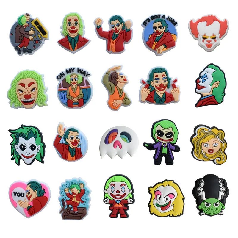 New Arrivals Soft Pvc clog Charms Thriller Series Clown Shoe Charms Carnival Party Horror clog Charms For women Kids Gifts