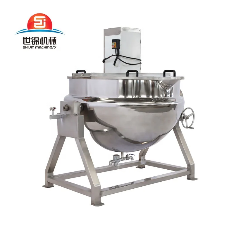 
Sanitary High Performance Food Grade Jam Sauce Steam Jacket Kettle With Agitator 