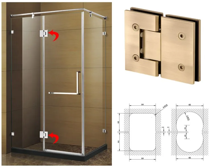 Australia Hot sale shower door hinge Brass hinge standard glass to glass shower door hardware