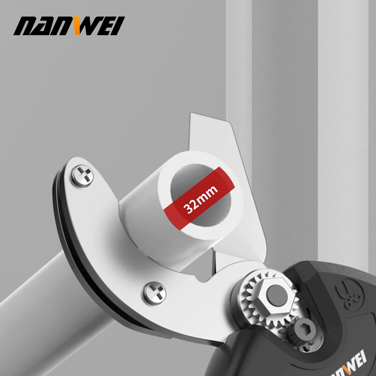 NANWEI Cordless Brushless Scissors 32mm water pipe Cutting hose cutter water line pipe shear power tools handheld plastic tube