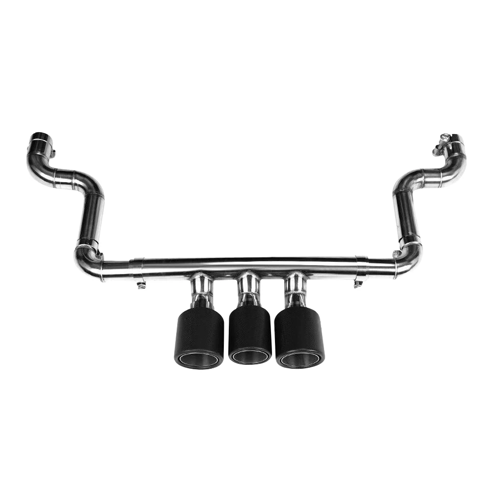 Наконечники для выхлопных газов, три трубки/углеродное волокно для Honda Civic 2016-2018, комплект оригинального качества для кузова автомобиля