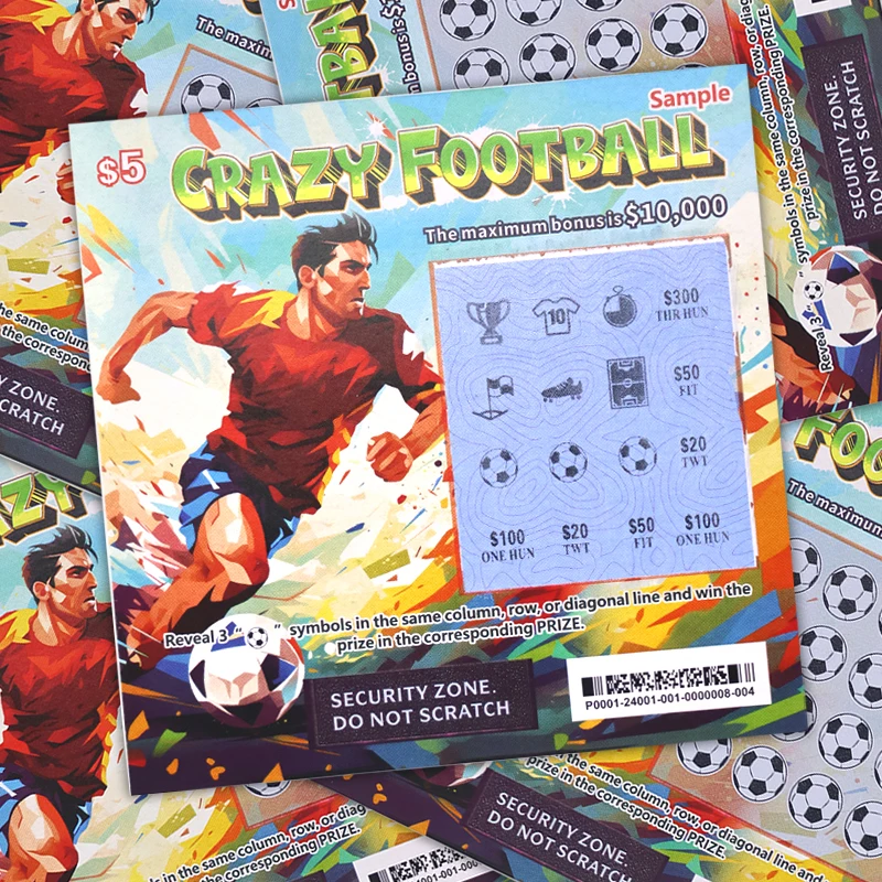 Football lottery scratch tickets win big prize digital printing free sample scratch card lottery ticket printing