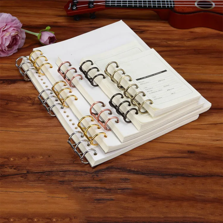 Metal Plated Loose Leaf Book Binder Hinged Ring Binding Rings Nickel Desk Calendar Circle 3 rings For Card Key Album
