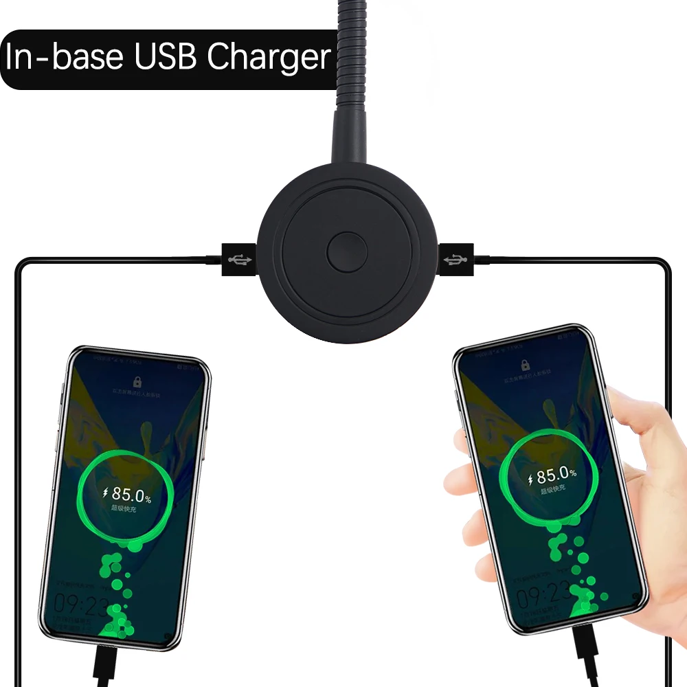 LED Book light Reading Light 12V 24V USB  Gooseneck  Book  Lamp  Touch Dimmer Sensor Switch 2USB