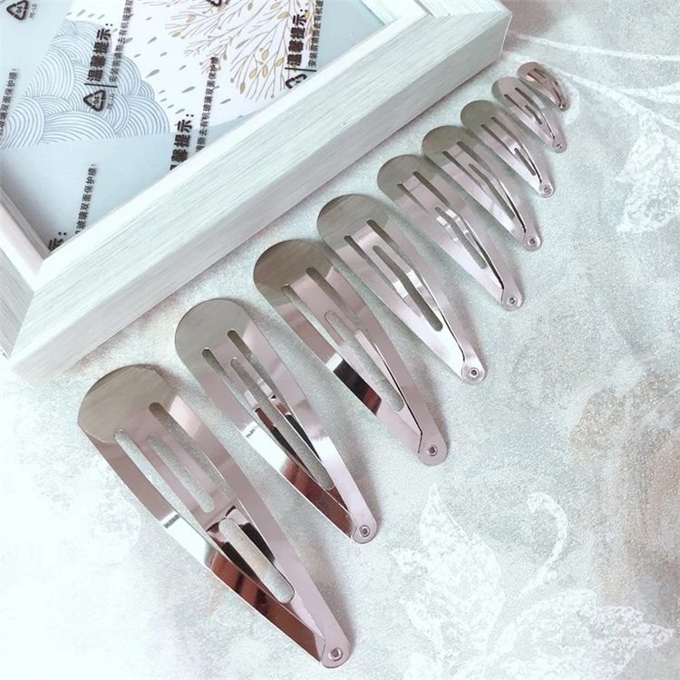 
Wholesale Bulk DIY Craft Plain Blank Stainless Steel Metal Snap Hair Clip Barrettes for Kids Girl Women 