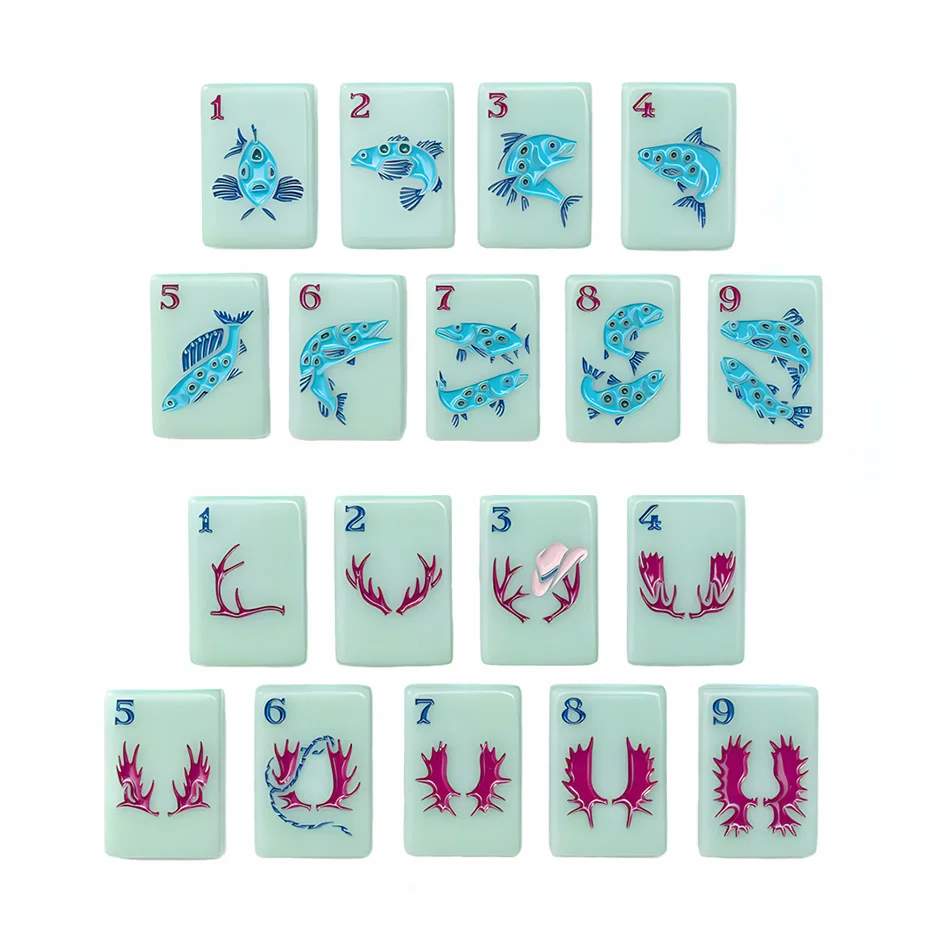 Factory Custom Mahjong Tiles Singapore Malaysia Chinese American For Sale OEM Print And Engraved Acrylic Mahjong Sets