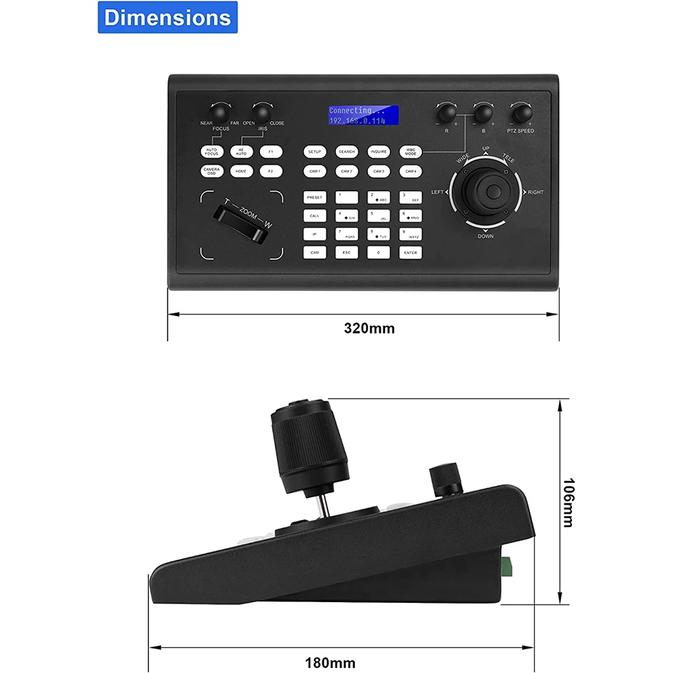 D50  High Quality IP PTZ  Camera internet Joystick Controller for Controlling Ptz Camera Keyboard  Video Recording Equipment
