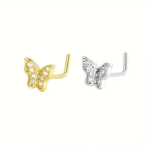 Butterfly Nose Stud Ring Stainless Steel Nose Piercing 20G Body Jewelry Wholesale