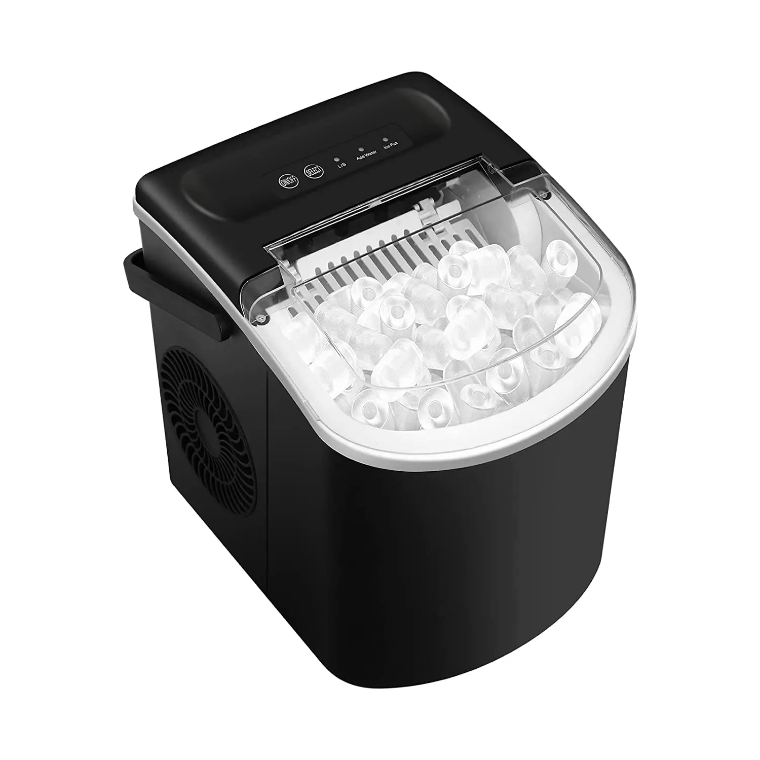 Portable Ice Maker Machine for Countertop, 2 Sizes Bullet Shaped Ice, 9 Ice Cubes Ready in 7 Minutes
