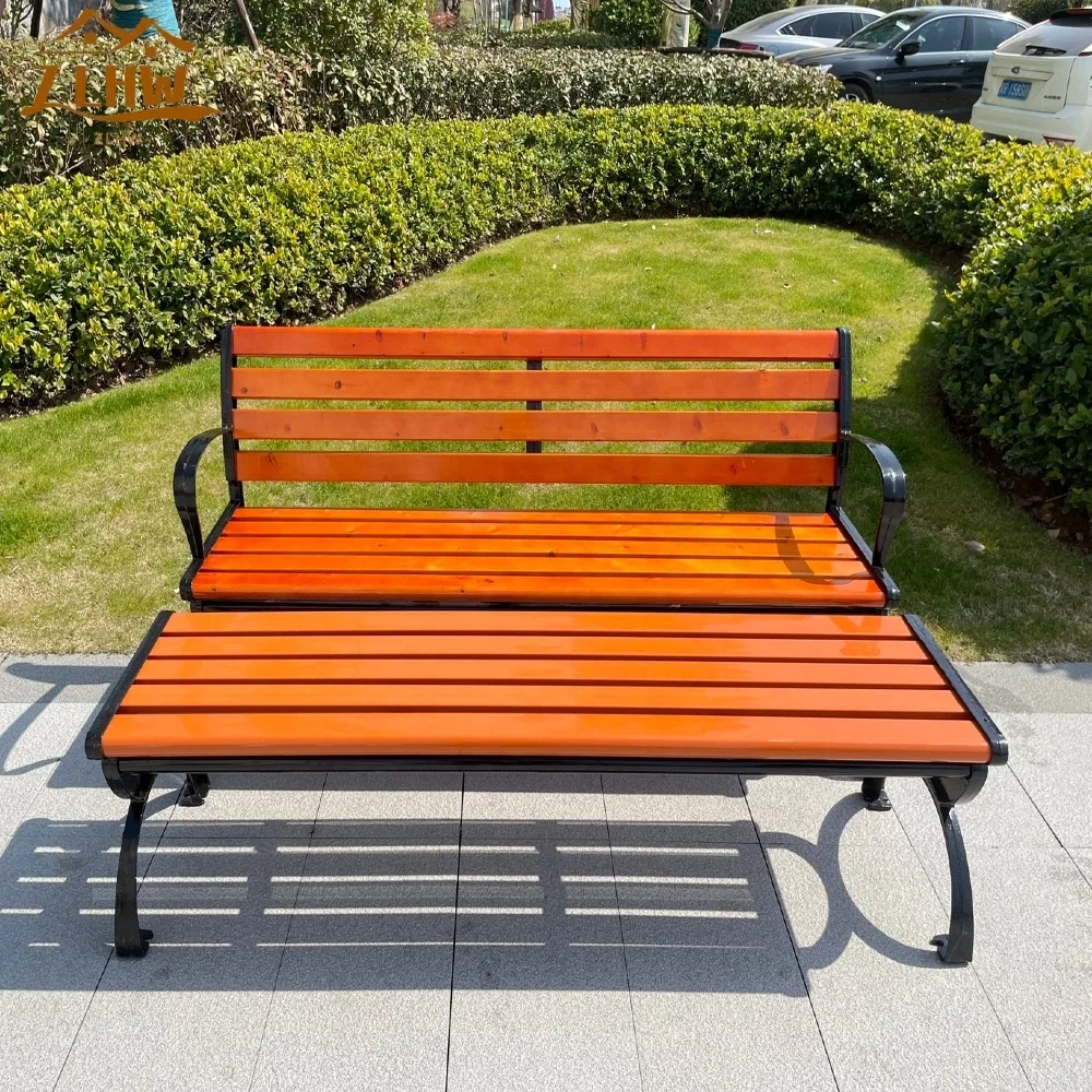 Wooden Garden Bench Waterproof Sun Protection Park Chair Bench Cast Iron/aluminum Wood Durable Factory Cost-effective Outdoor