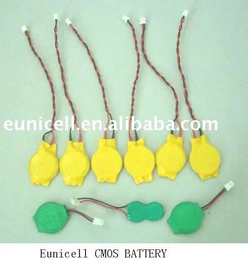 High quality laptop wire connector CMOS battery 3V wired CR2450 CR2032 CR2477 CR2025 CR2016