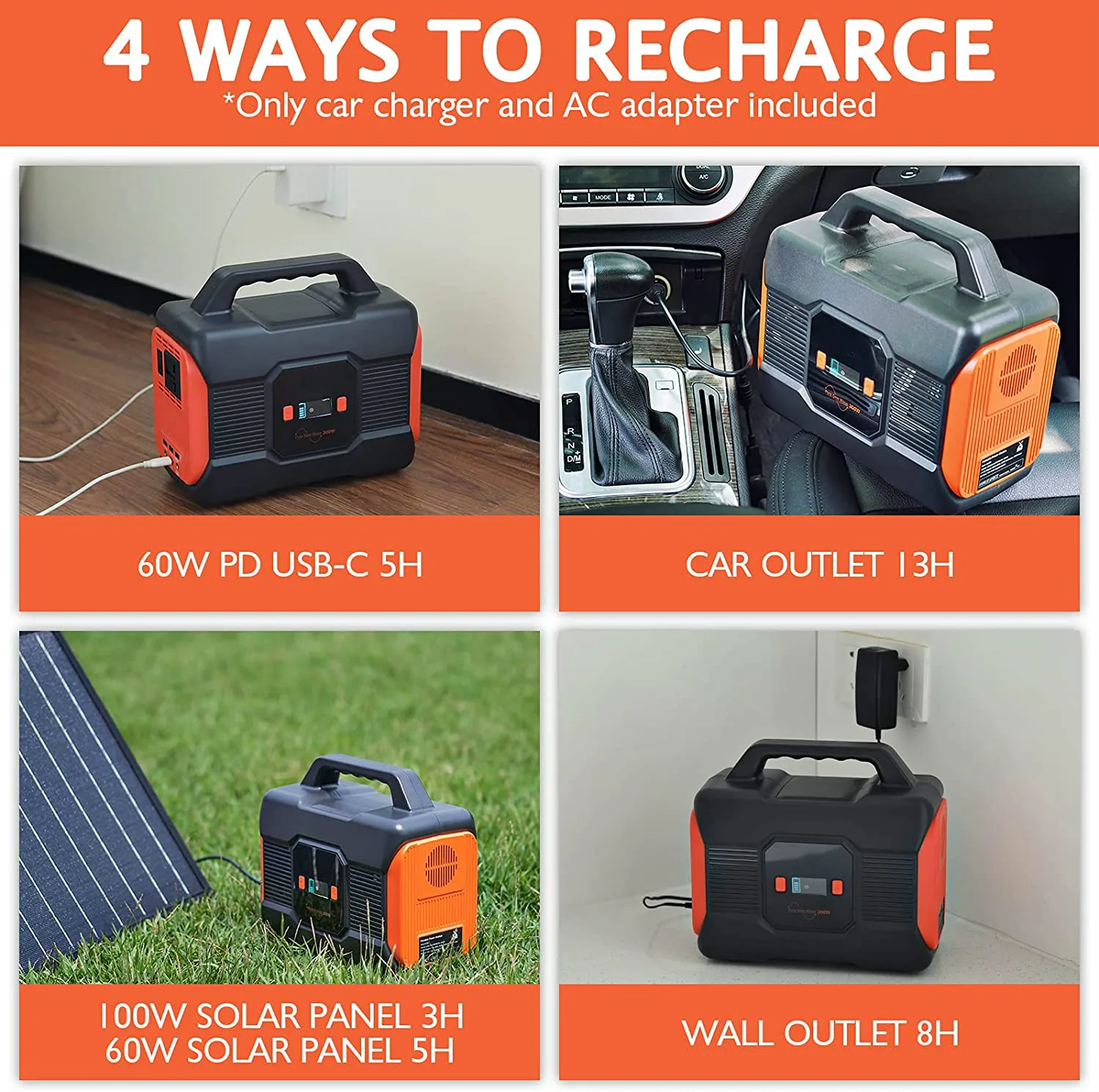 Oem Logo 300W Lithium Battery Power Bank Station Rechargeable Outdoor Solar Power Station 300W For Camping