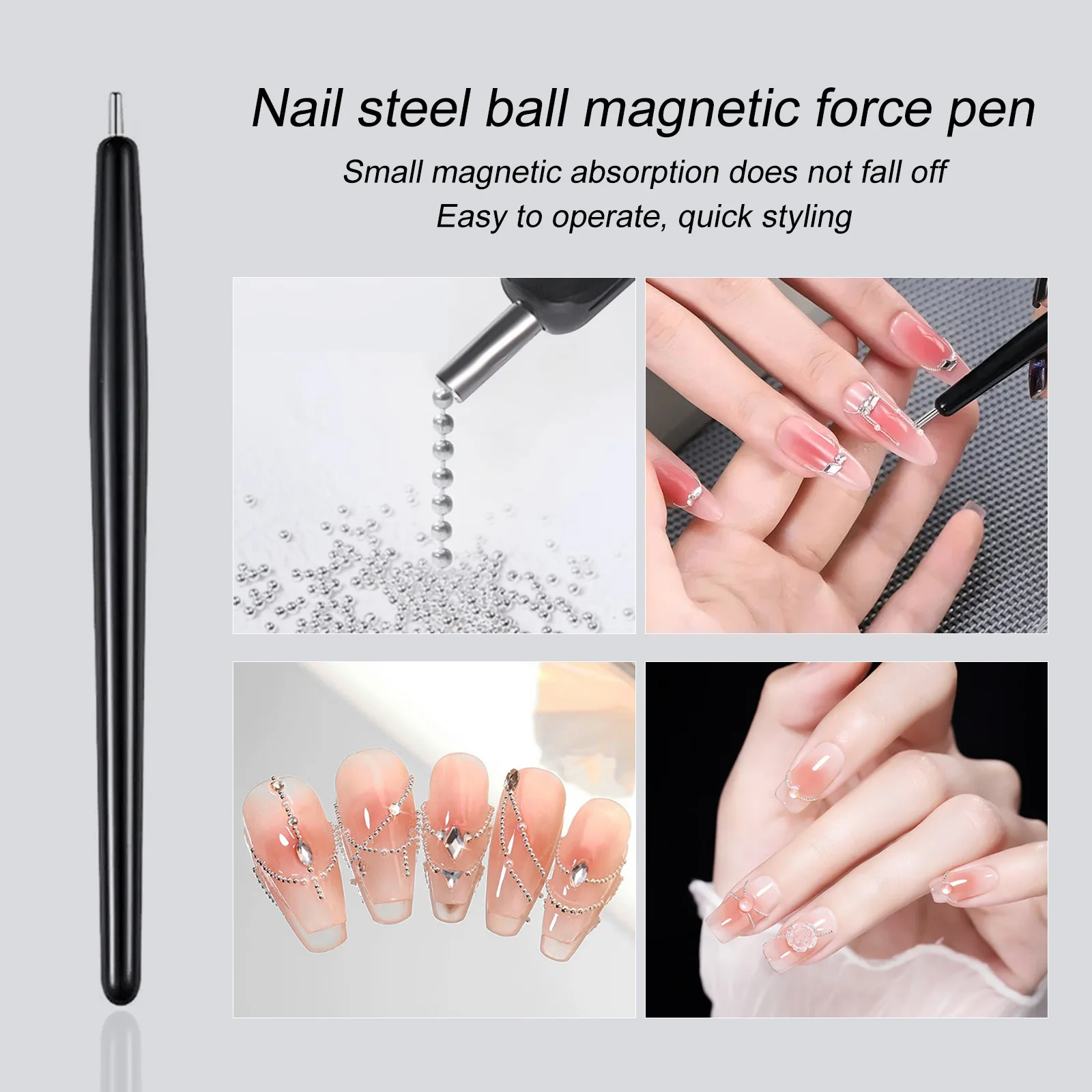 New High-Precision Magnetic Pen for Nail Art Special Steel Ball Suction Tool  Wholesale