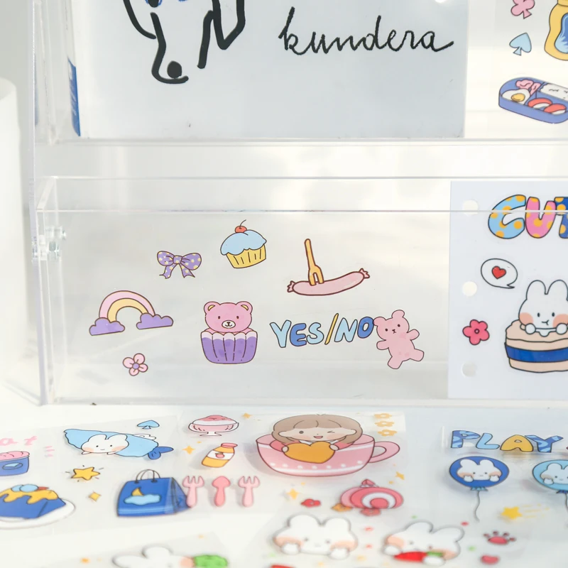 100Pcs Diary Sticker Scrapbooking Sweet Tea Diary  Planner Japanese Junk Journal Kawaii Decorative Stationery Craft Sticker