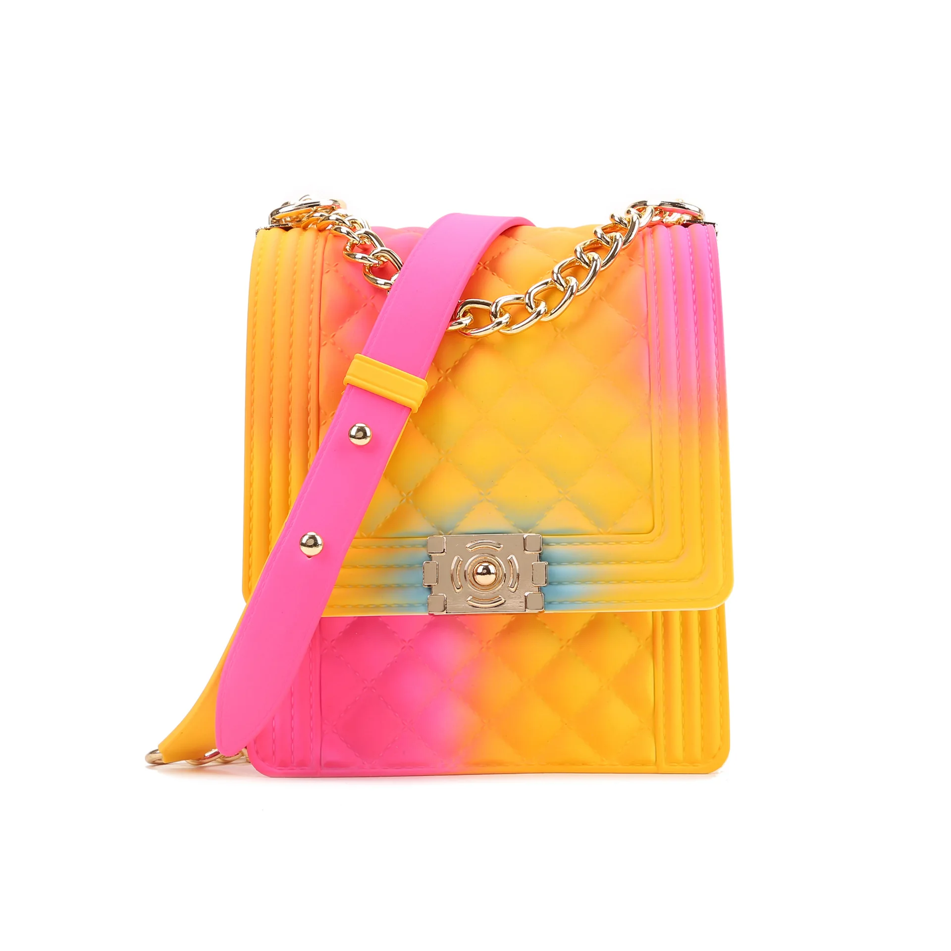 2024 Women New Rainbow Shoulder Bag Ladies Jelly Bag Summer Small Purse And Handbag Wholesale