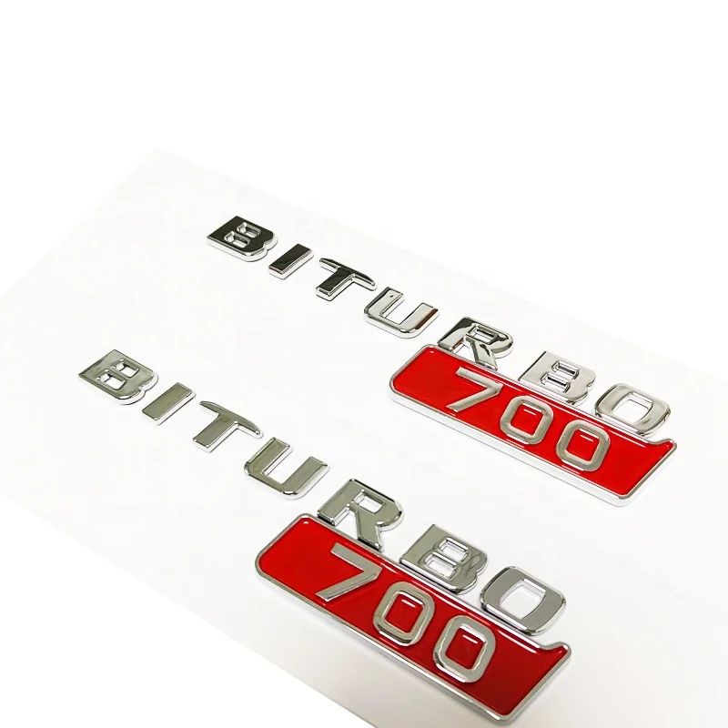Hot Sale 3D Car Sticker ABS Chrome Plated BITURBO 700 800 900 Badge Logo for Mercedes Benz Exterior Sticker Car Sticker