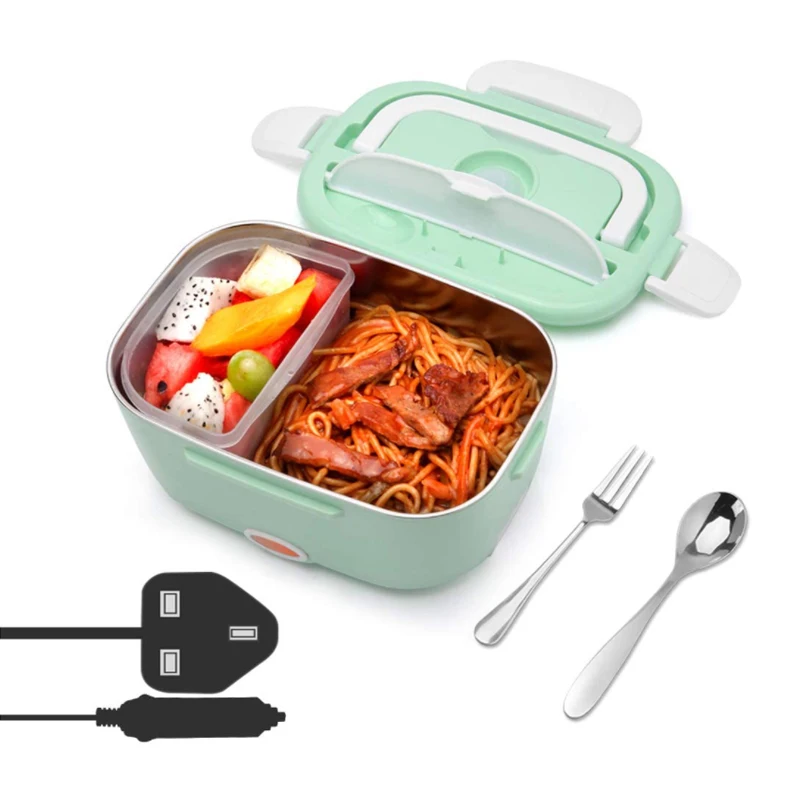 Портативный Электрический Ланч-бокс с ложкой, контейнер для риса с подогревом, 110 В, 220 В