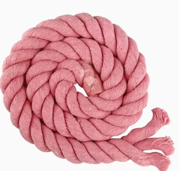 Outdoor Wear Resistant Soft Rope 3 Strand Twisted Cotton Rope for Crafts Sports Tug of War Hammock Home