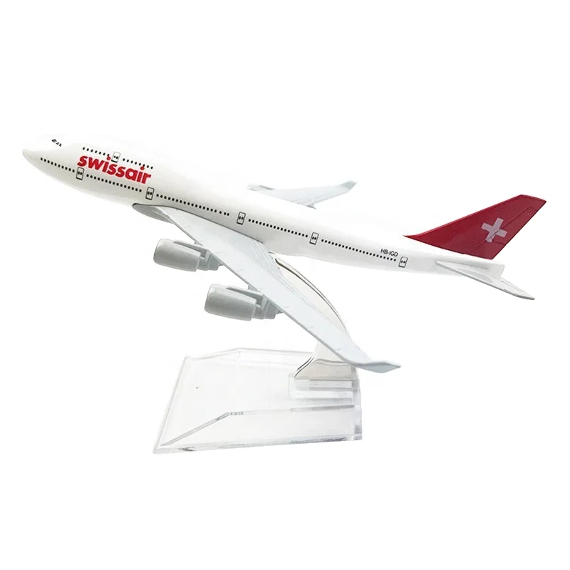 Подарочная Шкала 1:400 16 см B747 настольный декоративный самолет швейцарской авиакомпании
